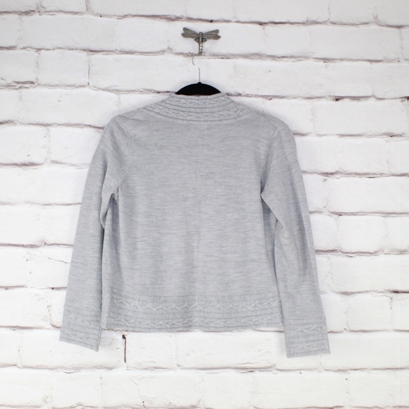 NWT! Carole Little Gray 100% Merino Wool Open Front Cardigan Size XL - Picture 6 of 8
